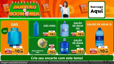 Modelo de TV para TV Horizontal com o tema Janeiro da Economia para Água e gás