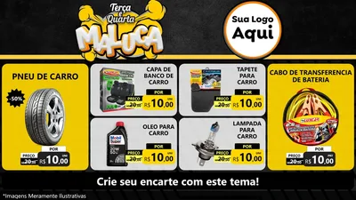 Modelo de TV para TV Horizontal com o tema Terça e Quarta Maluca para Auto peças