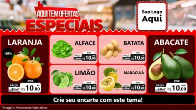 Modelo de TV para TV Horizontal com o tema Aqui Tem Ofertas Especiais para Hortifrúti