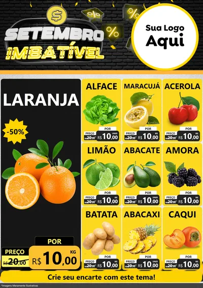 Modelo de Encarte para Encarte A4 Vertical com o tema Setembro Imbatível para Hortifrúti