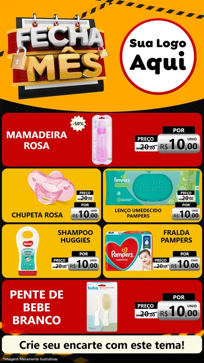 Modelo de TV para TV Vertical com o tema Fecha Mês para Bebês