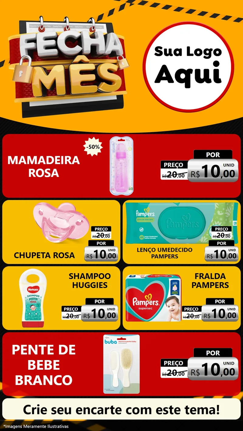 Modelo de TV para TV Vertical com o tema Fecha Mês para Bebês