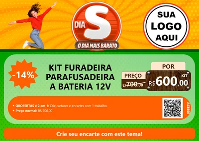 Modelo de Cartaz para Cartaz A4 Horizontal com o tema Dia S - O Dia Mais Barato para Maquinas e Ferramentas