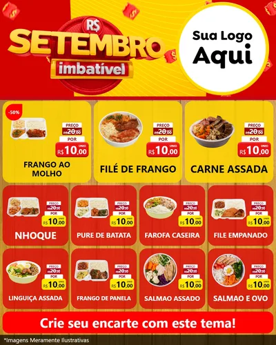 Modelo de Rede Social para Feed Instagram com o tema Setembro Imbatível para Restaurante