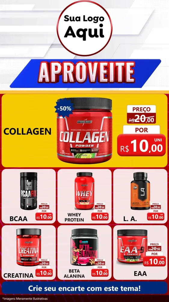 Modelo de Rede Social para Stories com o tema Aproveite para Suplementos alimentares