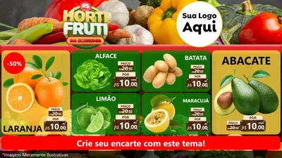 Modelo de TV para TV Horizontal com o tema Hortifrúti da Economia para Hortifrúti