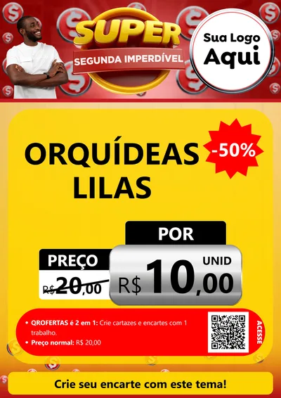 Modelo de Cartaz para Cartaz A4 Vertical com o tema Super Segunda Imperdível para Floricultura e jardim