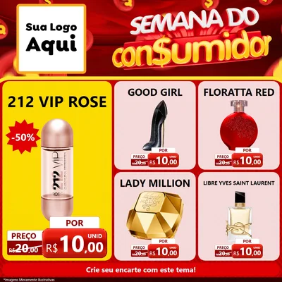 Modelo de Rede Social para Feed Facebook com o tema Semana do Consumidor para Perfumes