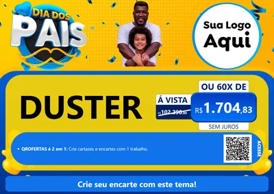 Modelo de Cartaz para Cartaz A4 Horizontal com o tema Dia dos Pais para Concessionaria de Carros