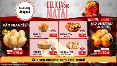 Modelo de TV para TV Horizontal com o tema Delícias de Natal para Padaria