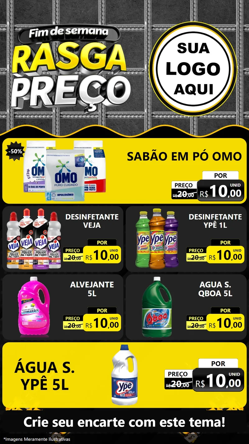 Modelo de TV para TV Vertical com o tema Fim de Semana Rasga Preço para Produtos de Limpeza