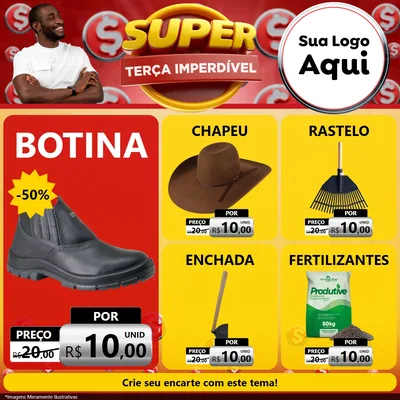 Modelo de Rede Social para Feed Facebook com o tema Super Terça Imperdível para Agropecuária