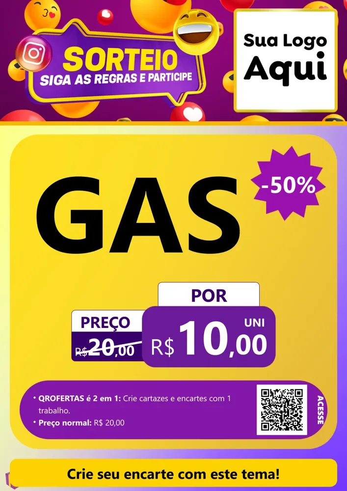 Modelo de Cartaz para Cartaz A4 Vertical com o tema Sorteio para Água e gás