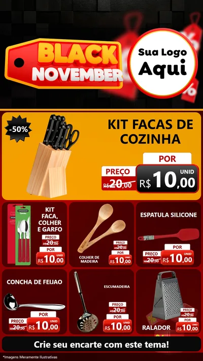 Modelo de Rede Social para Stories com o tema Black November para Utilidades Domésticas