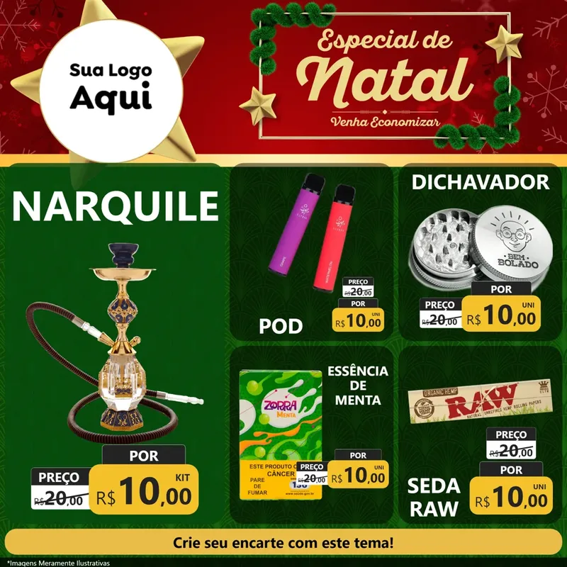 Modelo de Rede Social para Feed Facebook com o tema Especial de Natal para Tabacaria