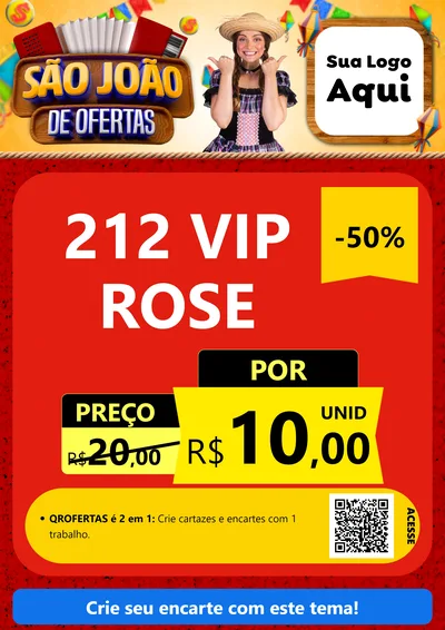 Modelo de Cartaz para Cartaz A4 Vertical com o tema São João de Ofertas para Perfumes
