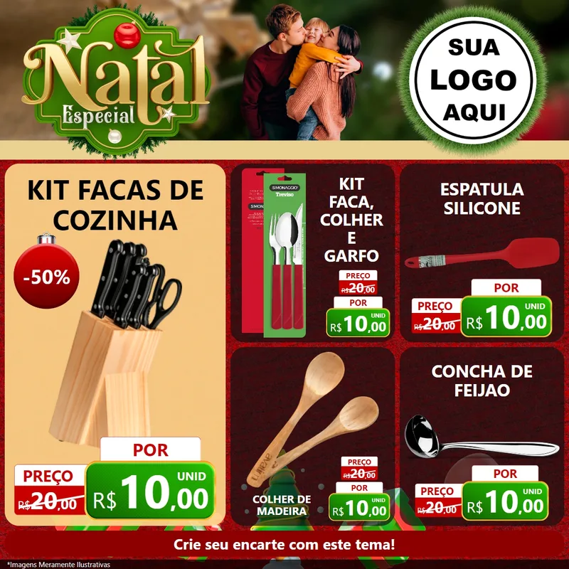 Modelo de Rede Social para Feed Facebook com o tema Natal Especial para Utilidades Domésticas