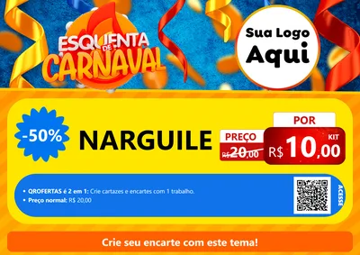Modelo de Cartaz para Cartaz A4 Horizontal com o tema Esquenta de Carnaval para Tabacaria
