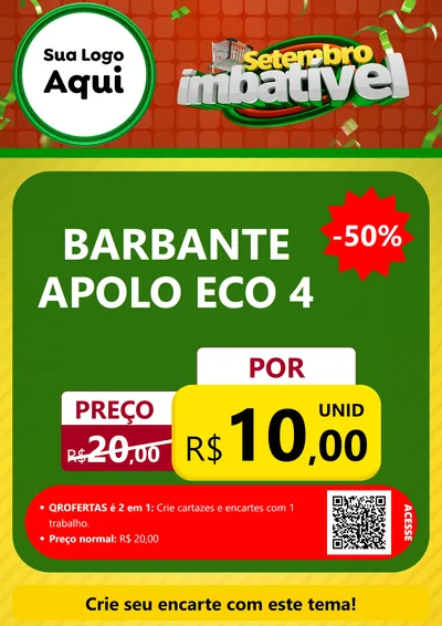 Modelo de Cartaz para Cartaz A4 Vertical com o tema Setembro Imbatível para Armarinho e Aviamentos