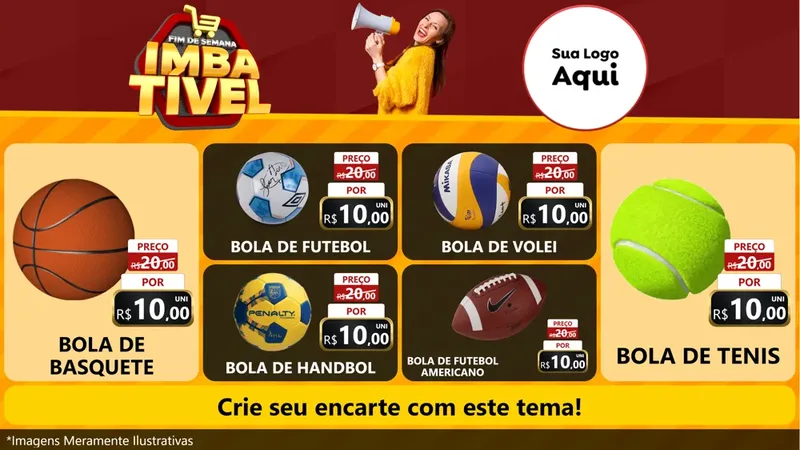 Modelo de TV para TV Horizontal com o tema Fim de Semana Imbatível para Artigos Esportivos