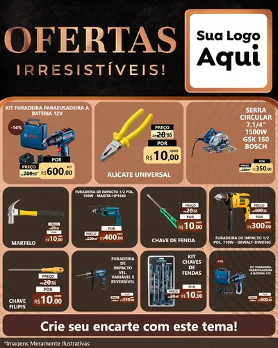 Modelo de Rede Social para Feed Instagram com o tema Ofertas Irresistíveis! para Maquinas e Ferramentas