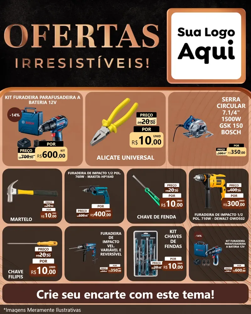 Modelo de Rede Social para Feed Instagram com o tema Ofertas Irresistíveis! para Maquinas e Ferramentas