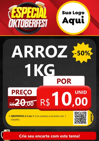 Modelo de Cartaz para Cartaz A4 Vertical com o tema Especial Oktoberfest para Supermercado