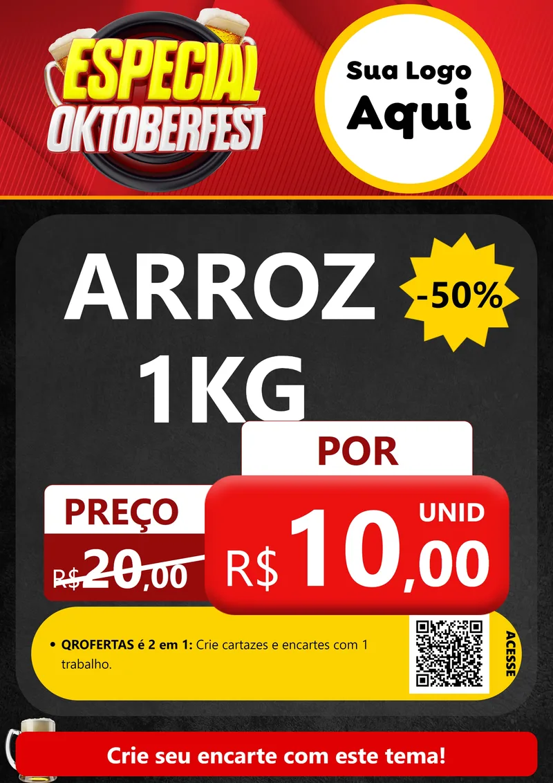 Modelo de Cartaz para Cartaz A4 Vertical com o tema Especial Oktoberfest para Supermercado