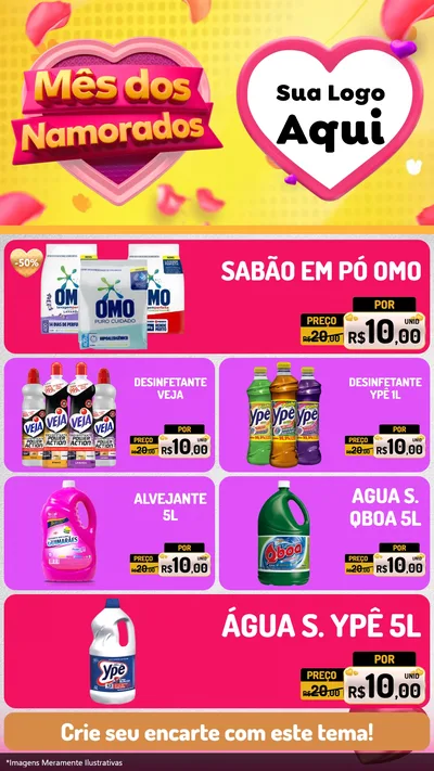 Modelo de TV para TV Vertical com o tema Mês dos Namorados para Produtos de Limpeza