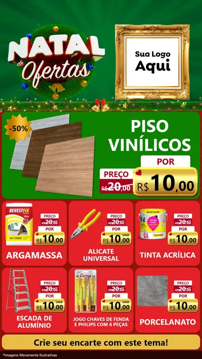 Modelo de Rede Social para Stories com o tema Natal de Ofertas para Material para Construção