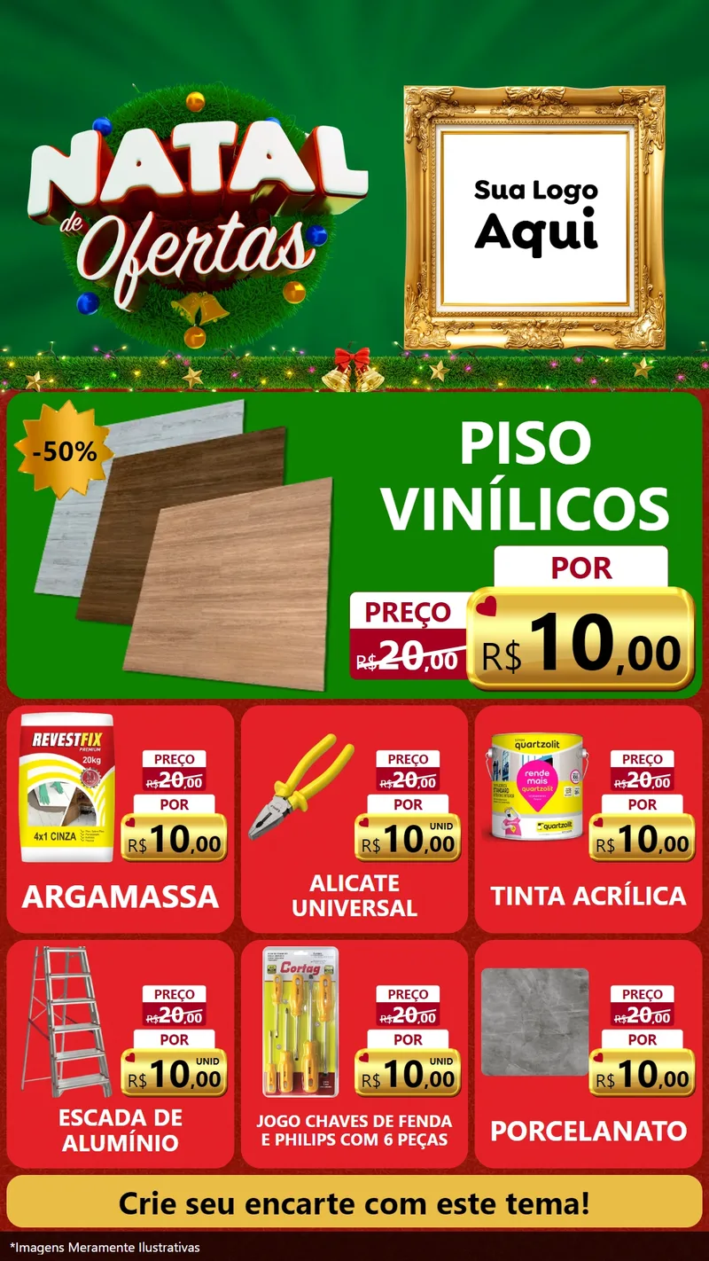 Modelo de Rede Social para Stories com o tema Natal de Ofertas para Material para Construção