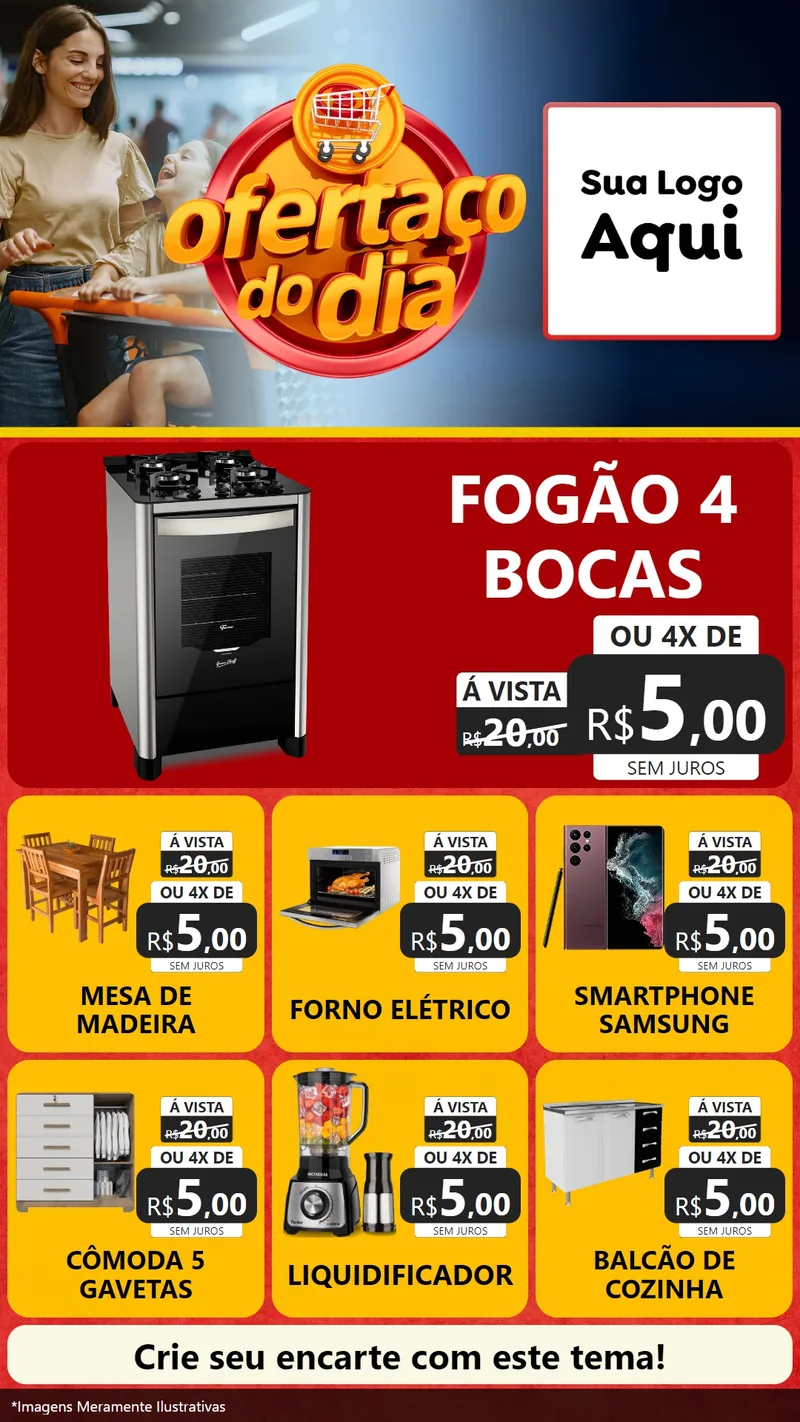 Modelo de Rede Social para Stories com o tema Ofertaço Do Dia para Móveis e Eletro
