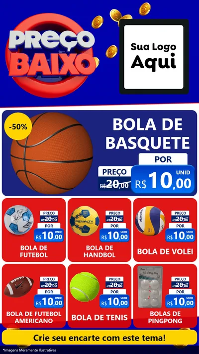 Modelo de Rede Social para Stories com o tema Preço Baixo para Artigos Esportivos