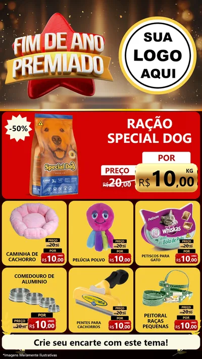 Modelo de Rede Social para Stories com o tema Fim de Ano Premiado para Pet Shop