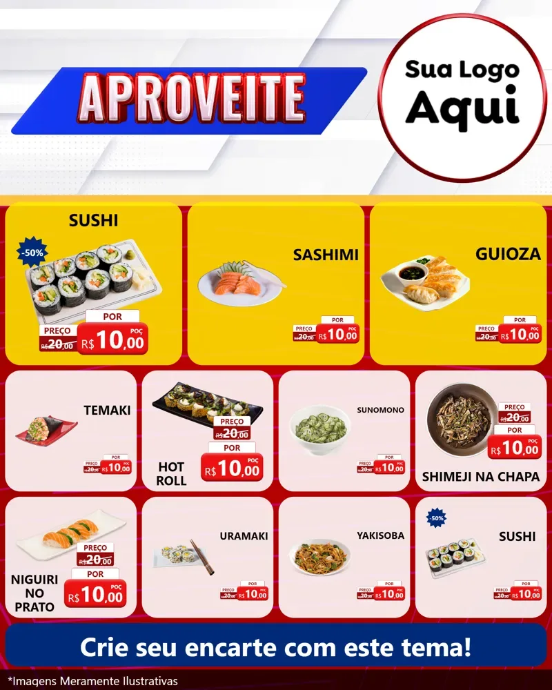 Modelo de Rede Social para Feed Instagram com o tema Aproveite para Comida japonesa