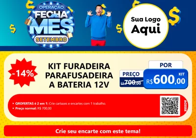 Modelo de Cartaz para Cartaz A4 Horizontal com o tema Operação Fecha Mês Setembro para Maquinas e Ferramentas