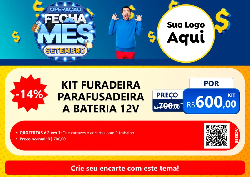 Modelo de Cartaz para Cartaz A4 Horizontal com o tema Operação Fecha Mês Setembro para Maquinas e Ferramentas