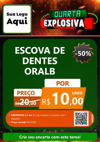 Modelo de Cartaz para Cartaz A4 Vertical com o tema Quarta Explosiva para Higiene Pessoal