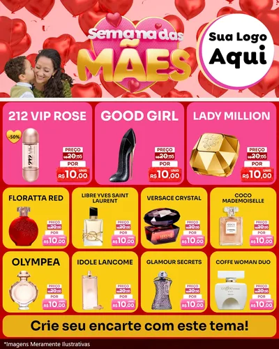 Modelo de Rede Social para Feed Instagram com o tema Semana Das Mães para Perfumes