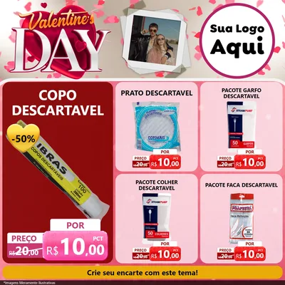 Modelo de Rede Social para Feed Facebook com o tema Valentine's Day para Embalagens
