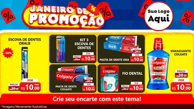 Modelo de TV para TV Horizontal com o tema Janeiro de Promoção para Higiene Pessoal