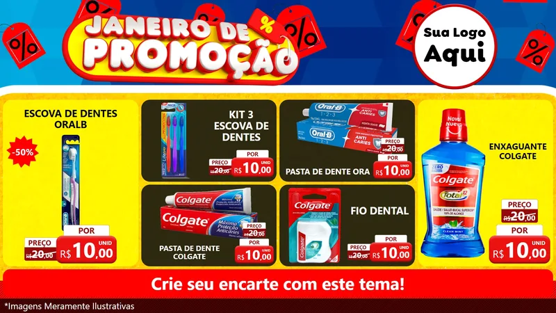 Modelo de TV para TV Horizontal com o tema Janeiro de Promoção para Higiene Pessoal