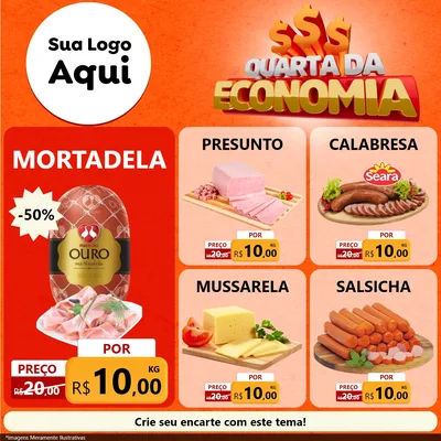 Modelo de Rede Social para Feed Facebook com o tema Quarta da Economia para Frios e Laticínios
