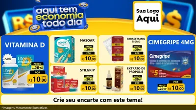 Modelo de TV para TV Horizontal com o tema Aqui Tem Economia Todo Dia para Farmácia