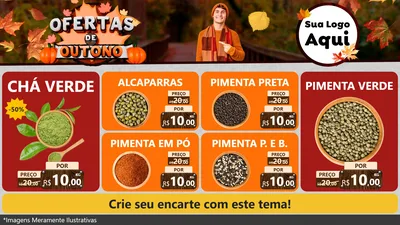 Modelo de TV para TV Horizontal com o tema Ofertas de Outono para Produtos Naturais