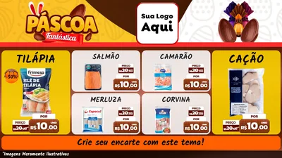 Modelo de TV para TV Horizontal com o tema Páscoa Fantástica para Peixaria