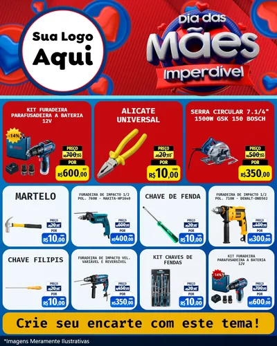 Modelo de Rede Social para Feed Instagram com o tema Dia Das Mães Imperdível para Maquinas e Ferramentas