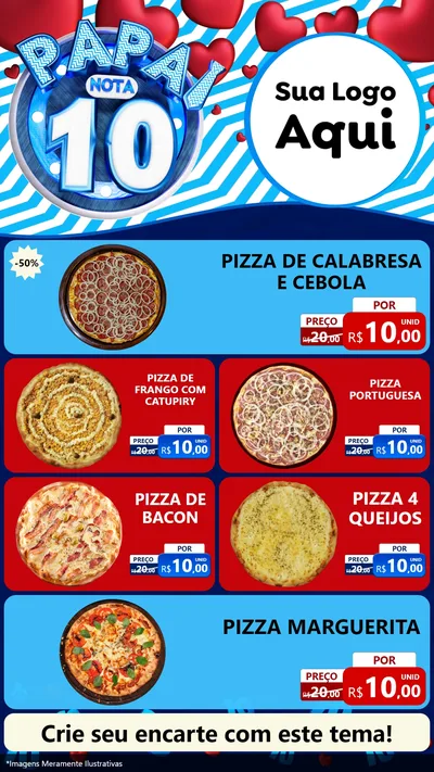 Modelo de TV para TV Vertical com o tema Papai Nota 10 para Pizzaria