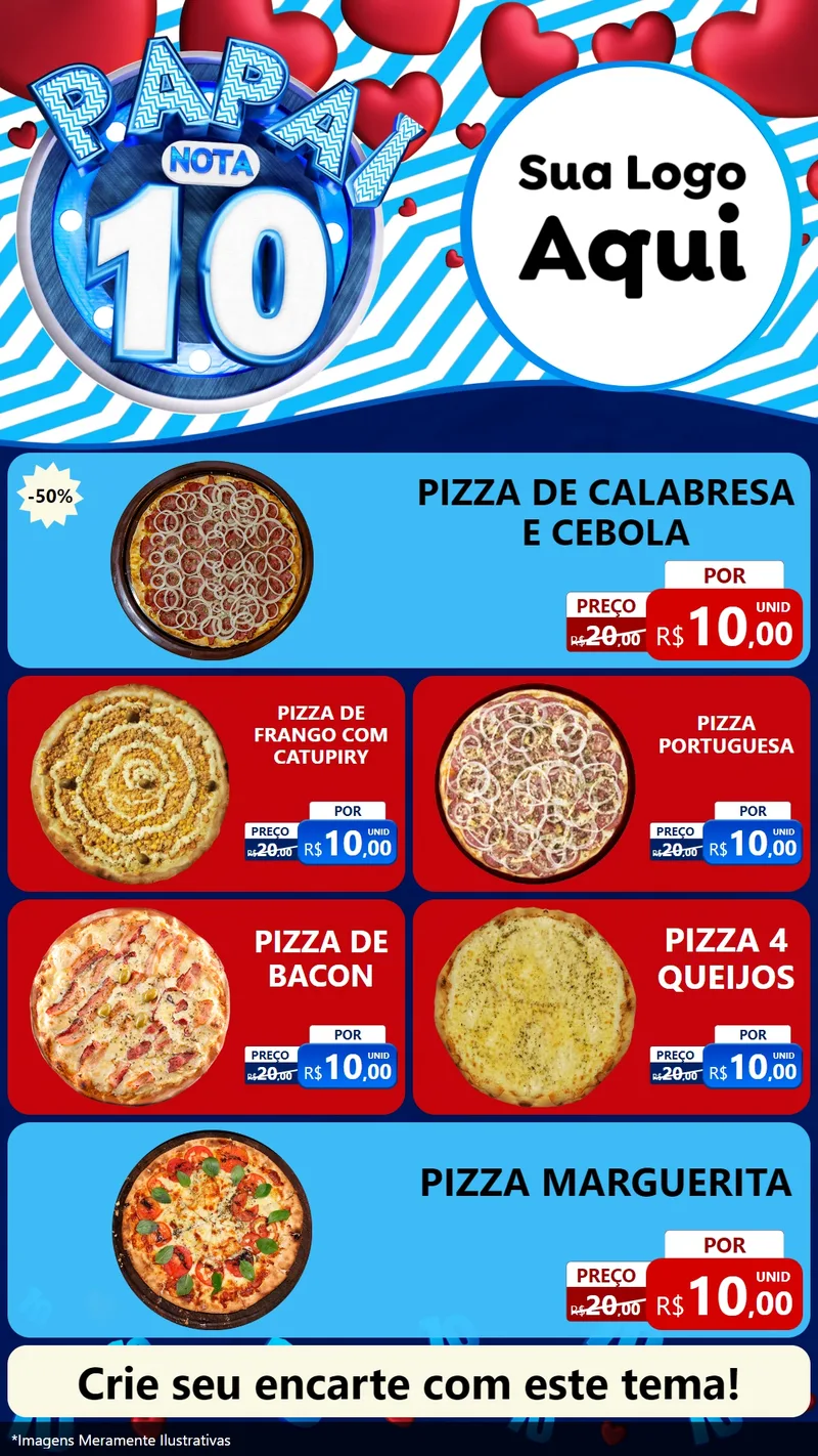 Modelo de TV para TV Vertical com o tema Papai Nota 10 para Pizzaria