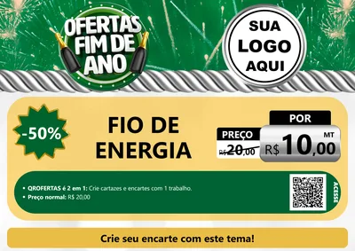 Modelo de Cartaz para Cartaz A4 Horizontal com o tema Ofertas Fim de Ano para Materiais Elétricos